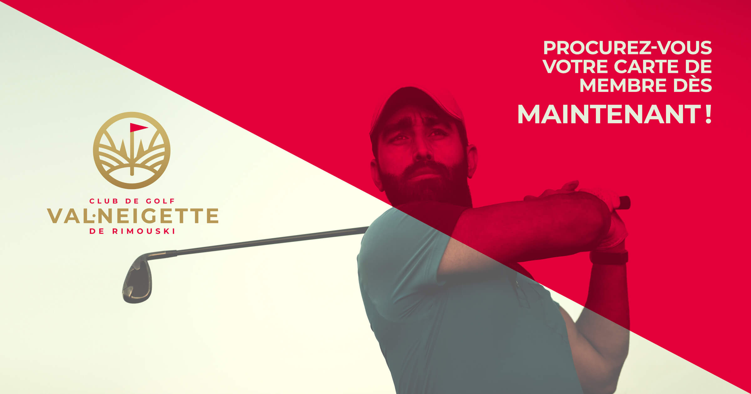 Golfeur tenant un bâton – Devenez membre du Club de golf Val-Neigette